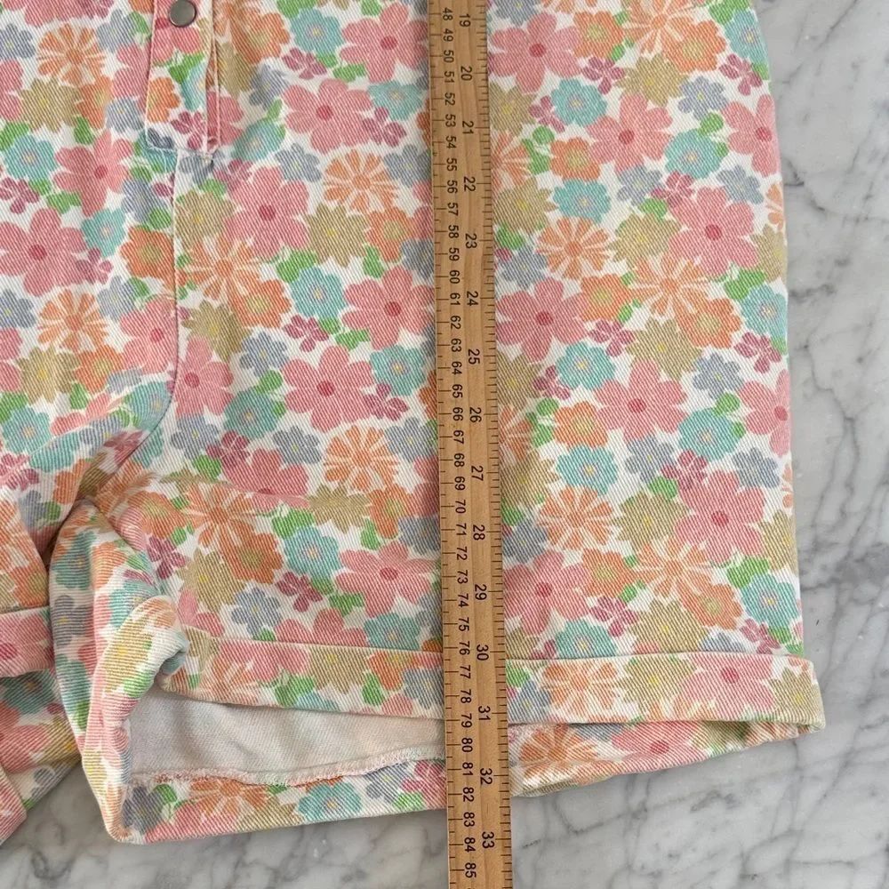 Storia Warhol Floral Short Sleeve Romper Jumpsuit Sz M - Picture 6 of 7